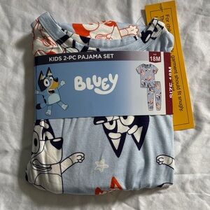 Cartoon Network Light Blue Pajama Set with Navy & Orange Accents